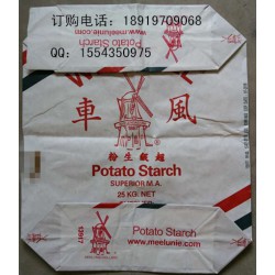 玉米淀粉，紅薯淀粉，馬鈴薯淀粉專用多層牛皮紙方底閥口袋廠家