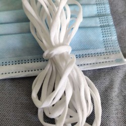 廠家現貨KN95輔料高彈5mm扁白色掛耳繩