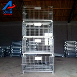 艾銳森廠家生產(chǎn)折疊式重型倉儲(chǔ)籠批發(fā)鐵框周轉(zhuǎn)籠